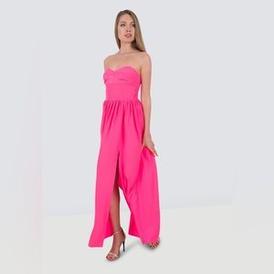 Amanda Uprichard Mimosa Maxi Dress in Hot Pink